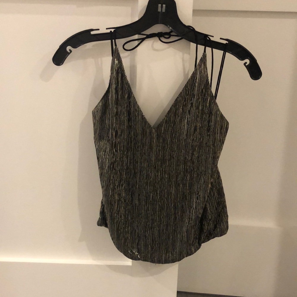 Alice + Olivia Fern metallic top. Halter size xs